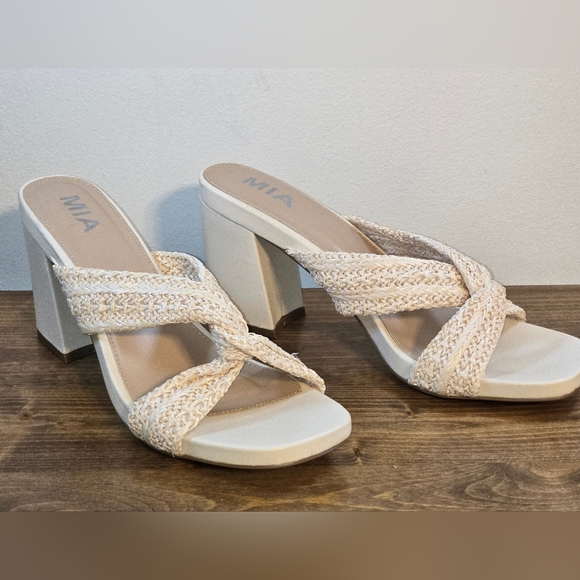 NWOT Mia Raffia Twist Slip-on Heels Women's Size 8.5M - Picture 3 of 8